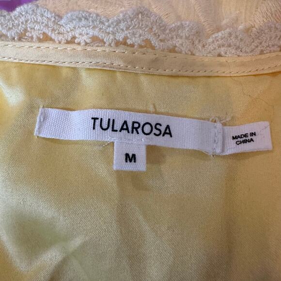 Revolve Women's Tularosa Robin Wrap Dress Bell Sleeves in Lemon Drop sz M NWOT - Picture 7 of 9